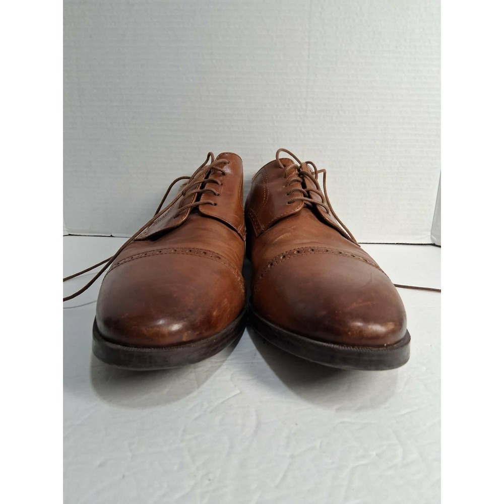 Cole Haan Mens Cap Toe Oxford Dress Shoes Brown Leather Lace Up Size 11.5 M READ - Picture 3 of 8